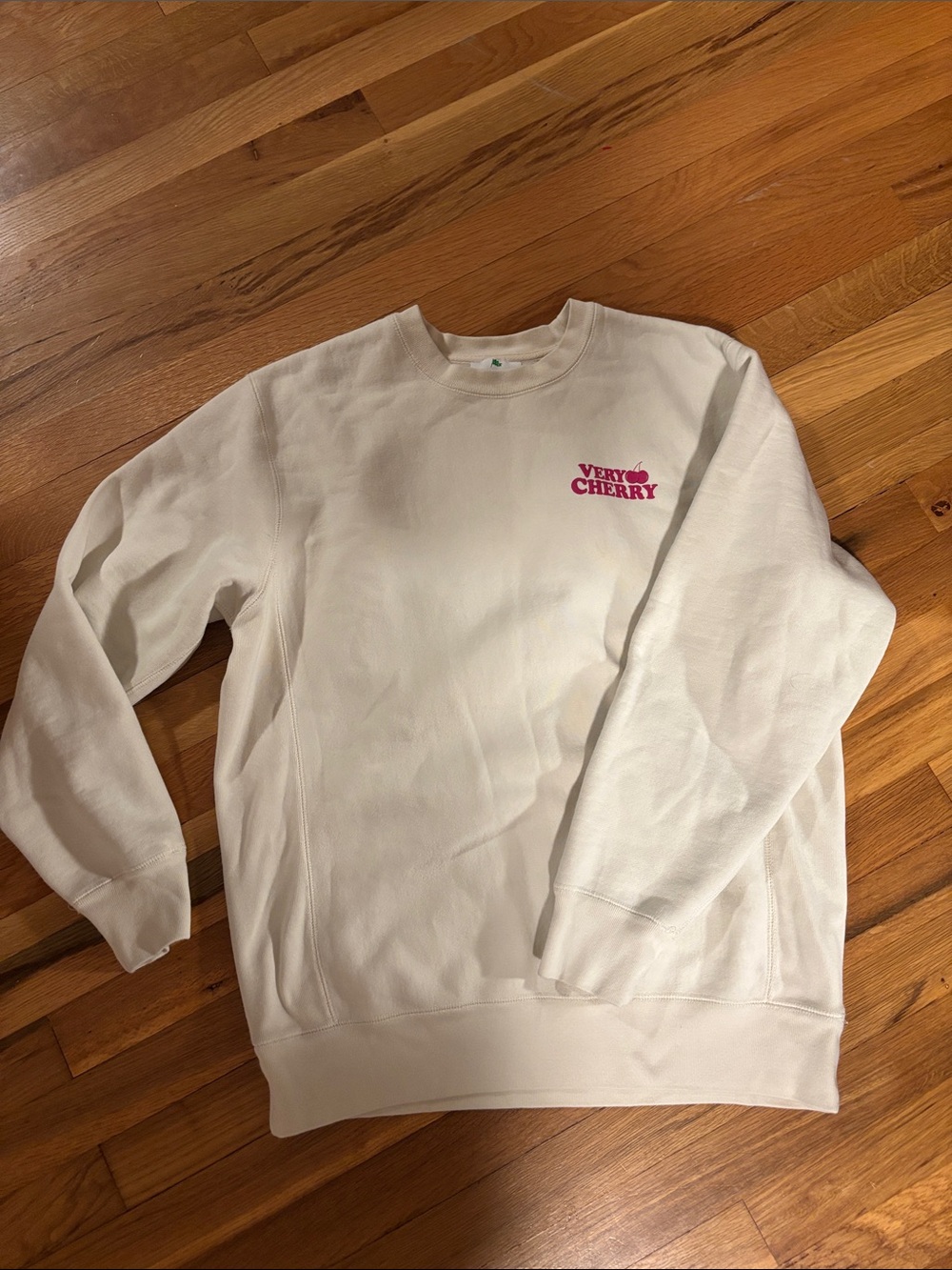 Very Cherry White Crewneck Sweatshirt